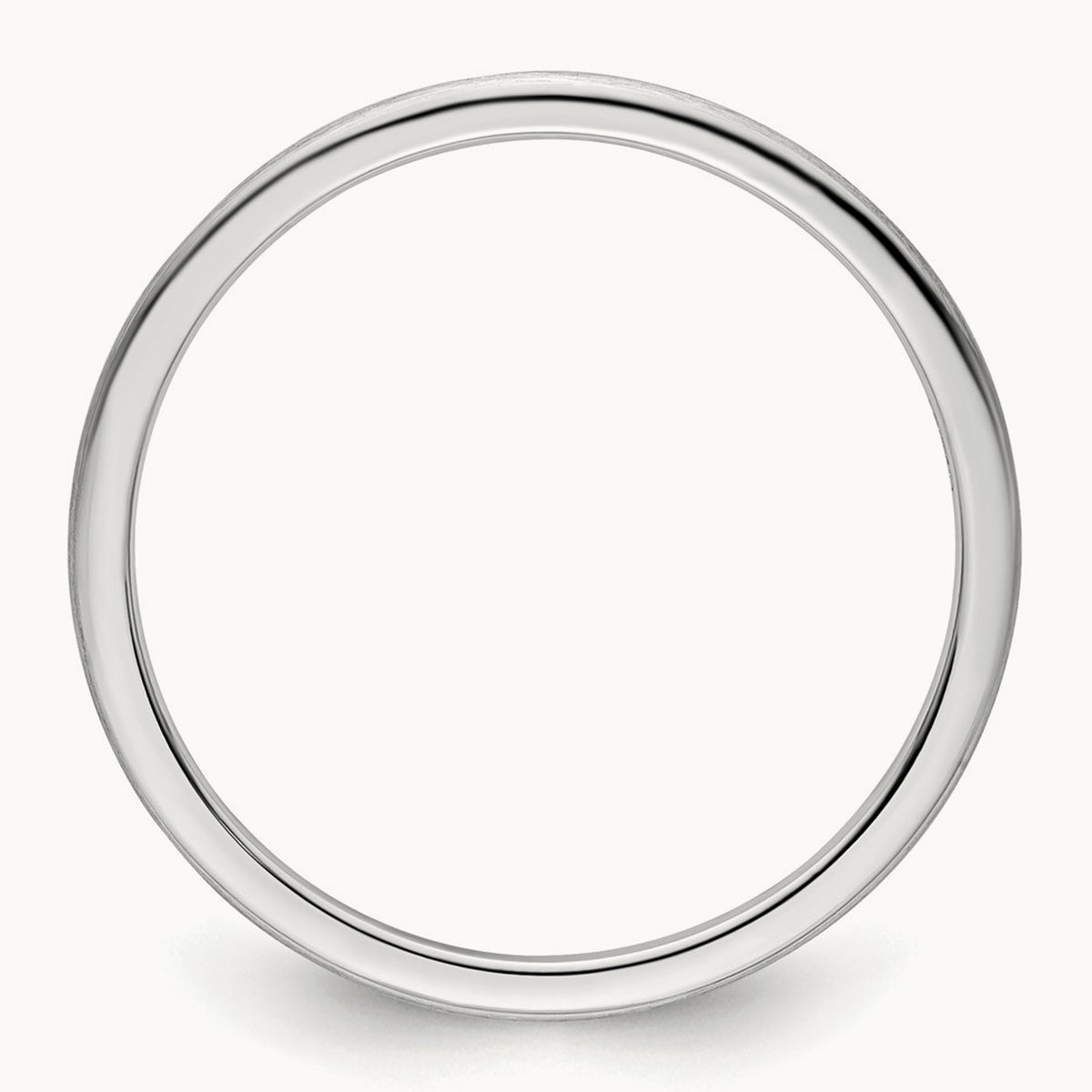 Half Round Satin Stackable Band — 10K White Gold