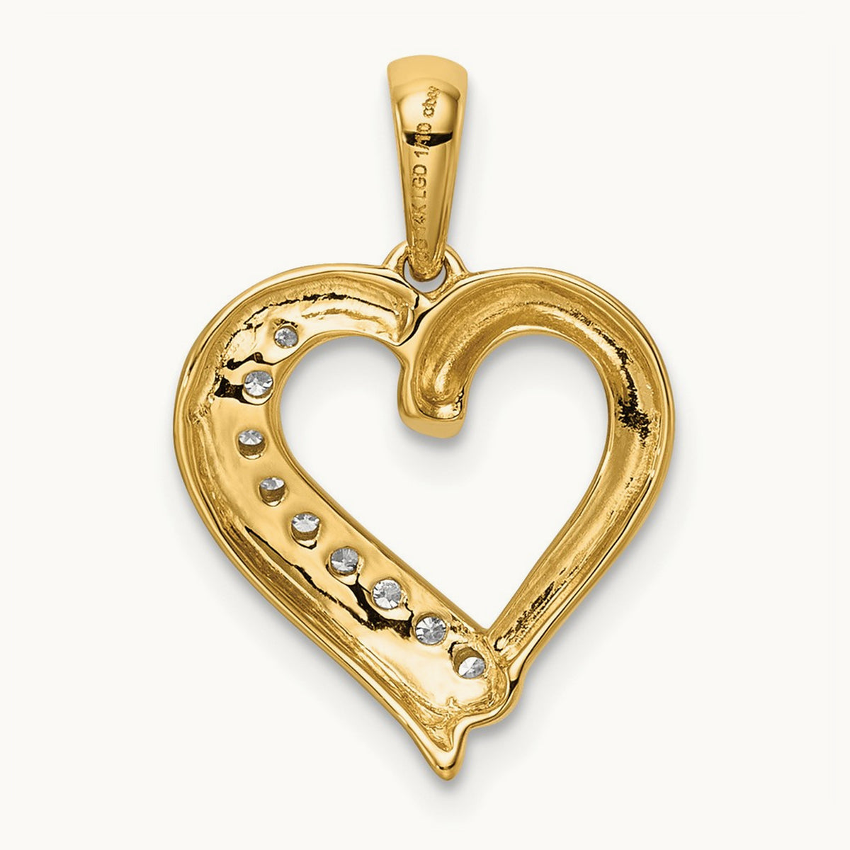 1/10ct. Diamond Heart Pendant, 14K