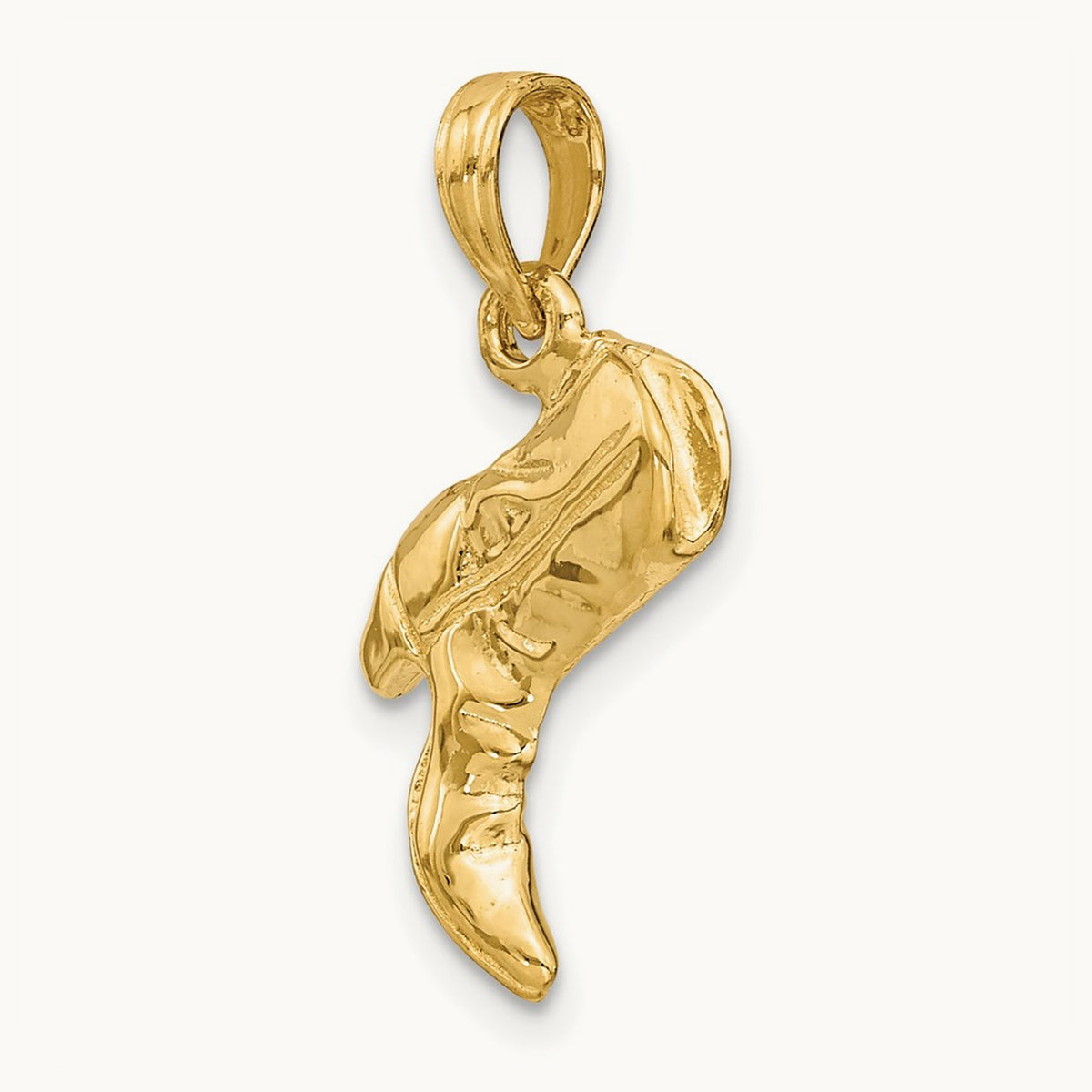 3-D Cowboy Boot Charm, 14K