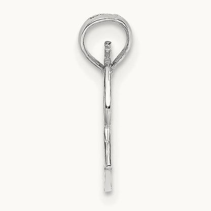 Megaphone with Handle Pendant, 14K White Gold