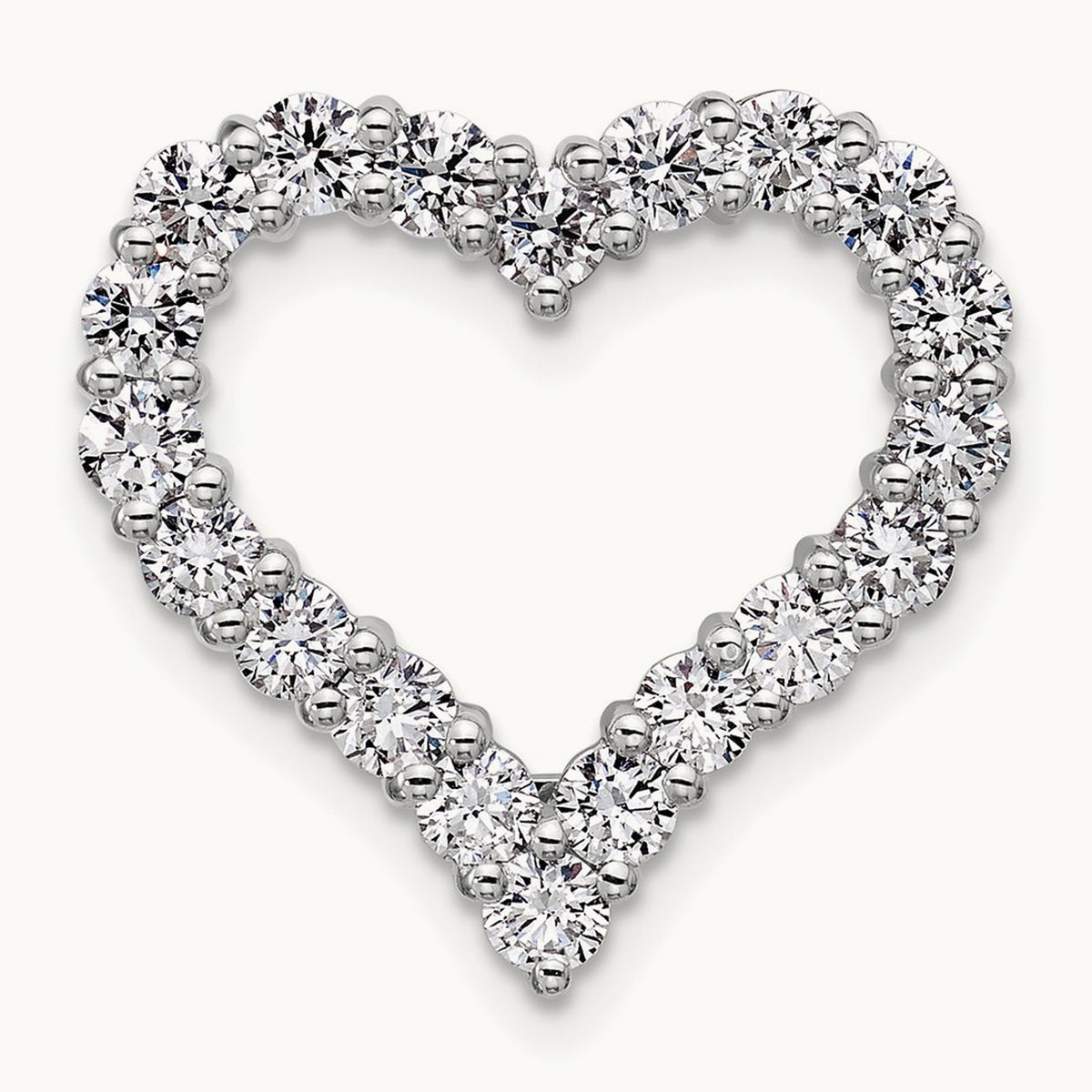 Heart Chain Slide, 1.50 ct tw Lab-Grown Diamond — 14K White Gold