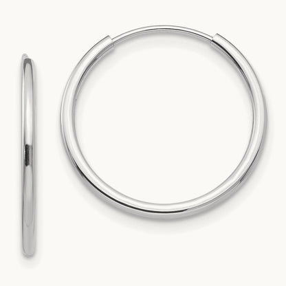 Madi K Endless Hoop 3 Pair Earring Set, 14K White Gold