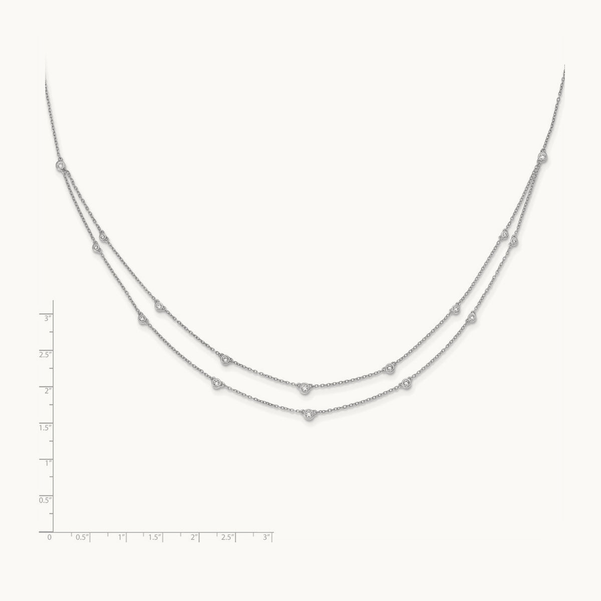 16 Station Necklace, 0.50 ct tw Lab-Grown Diamond — 14K White Gold