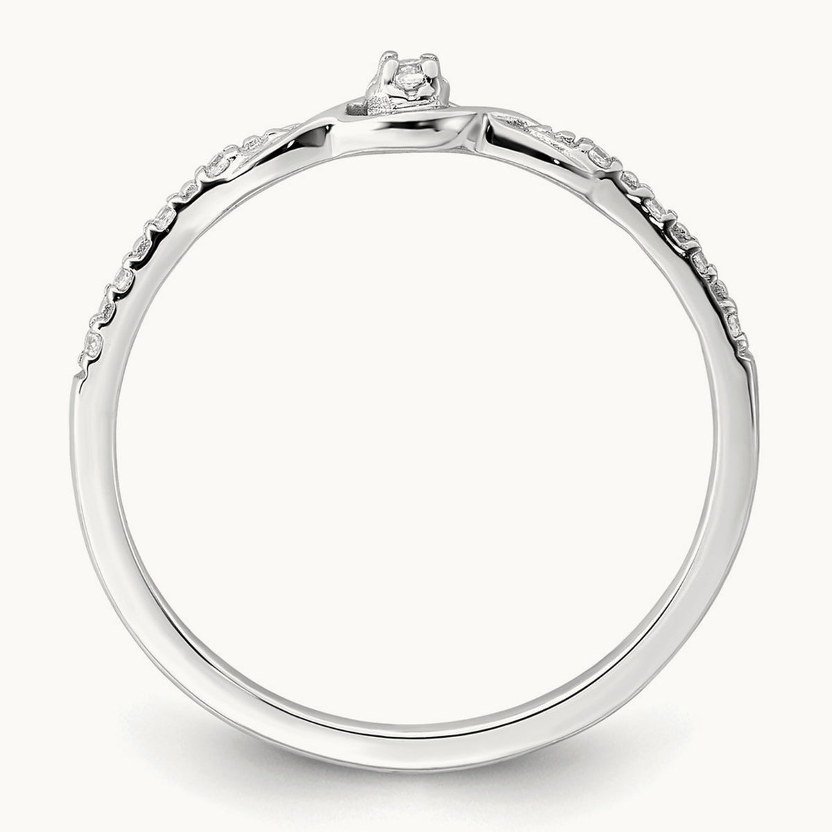 Polished Fancy Diamond Ring, 14K White Gold