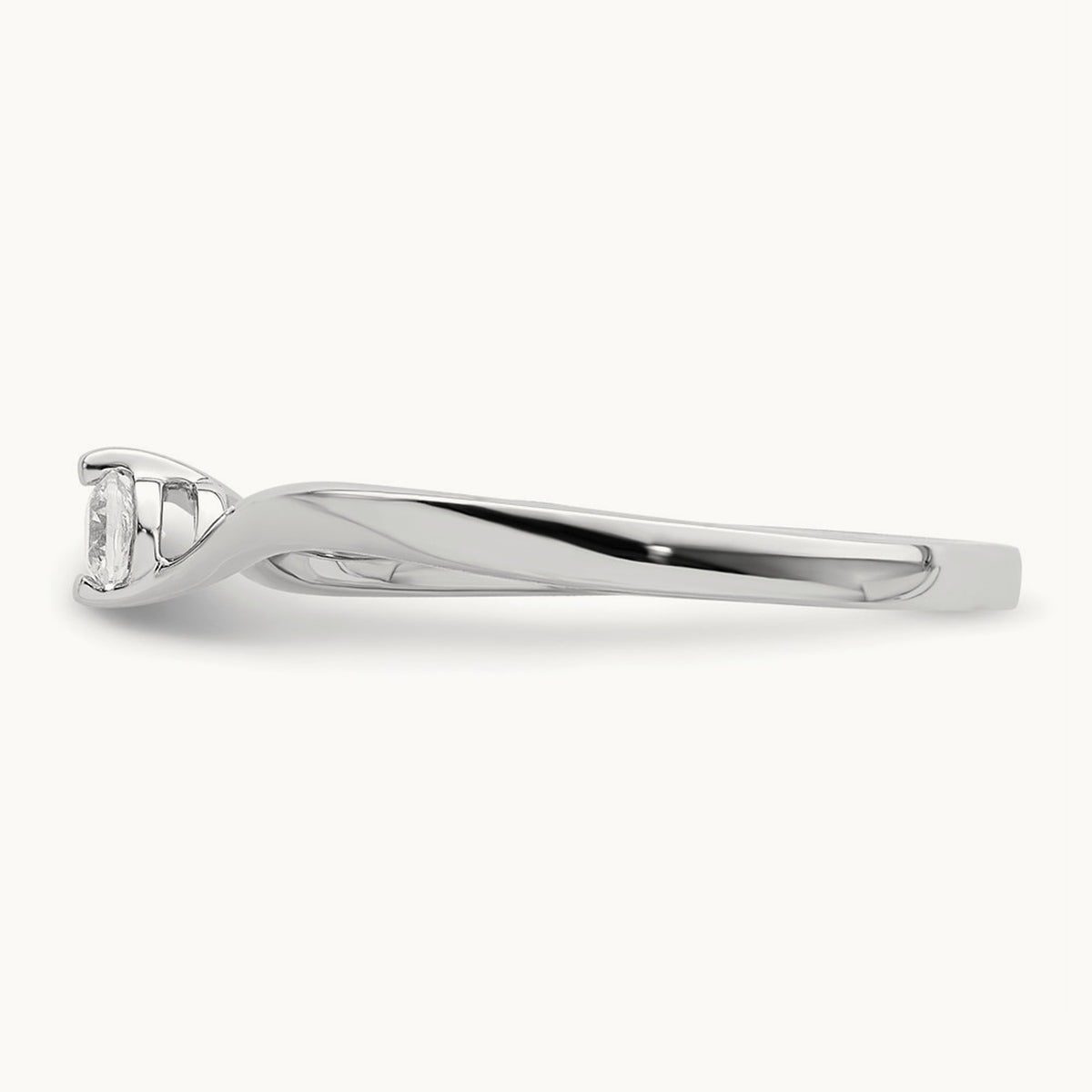 First Promise Polish Complete Round Diamond Promise/Engageme, 14K White Gold