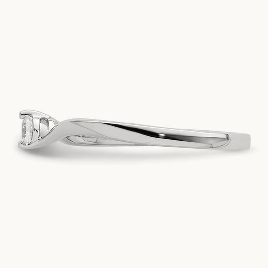 First Promise Polish Complete Round Diamond Promise/Engageme, 14K White Gold