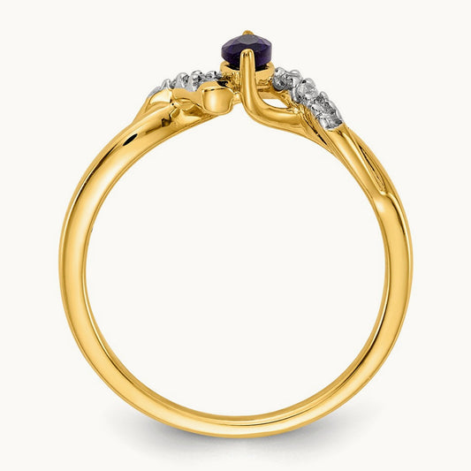 Diamond and Marquise Sapphire Ring — photo set