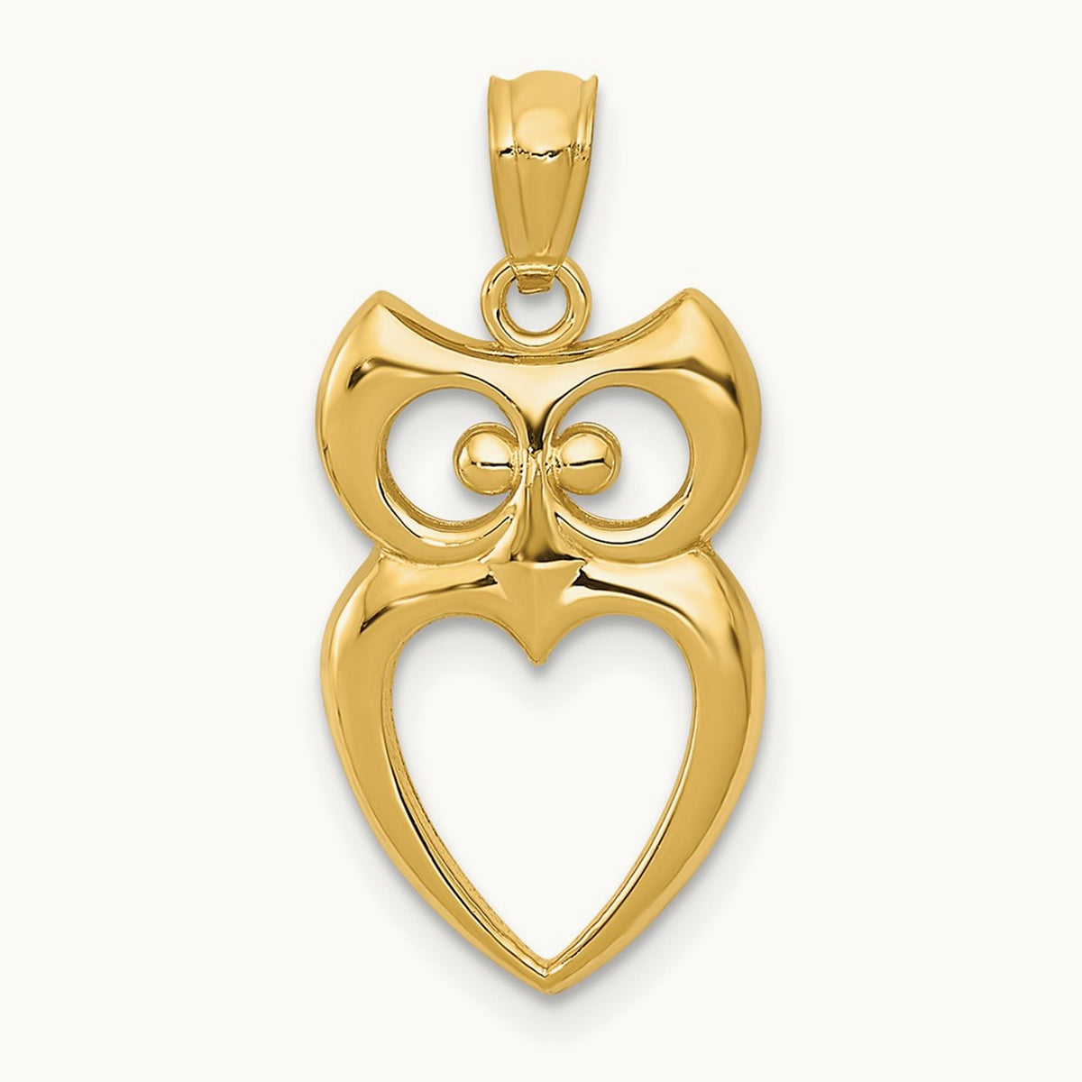 Polished Cut-out Owl Pendant, 14K Gold
