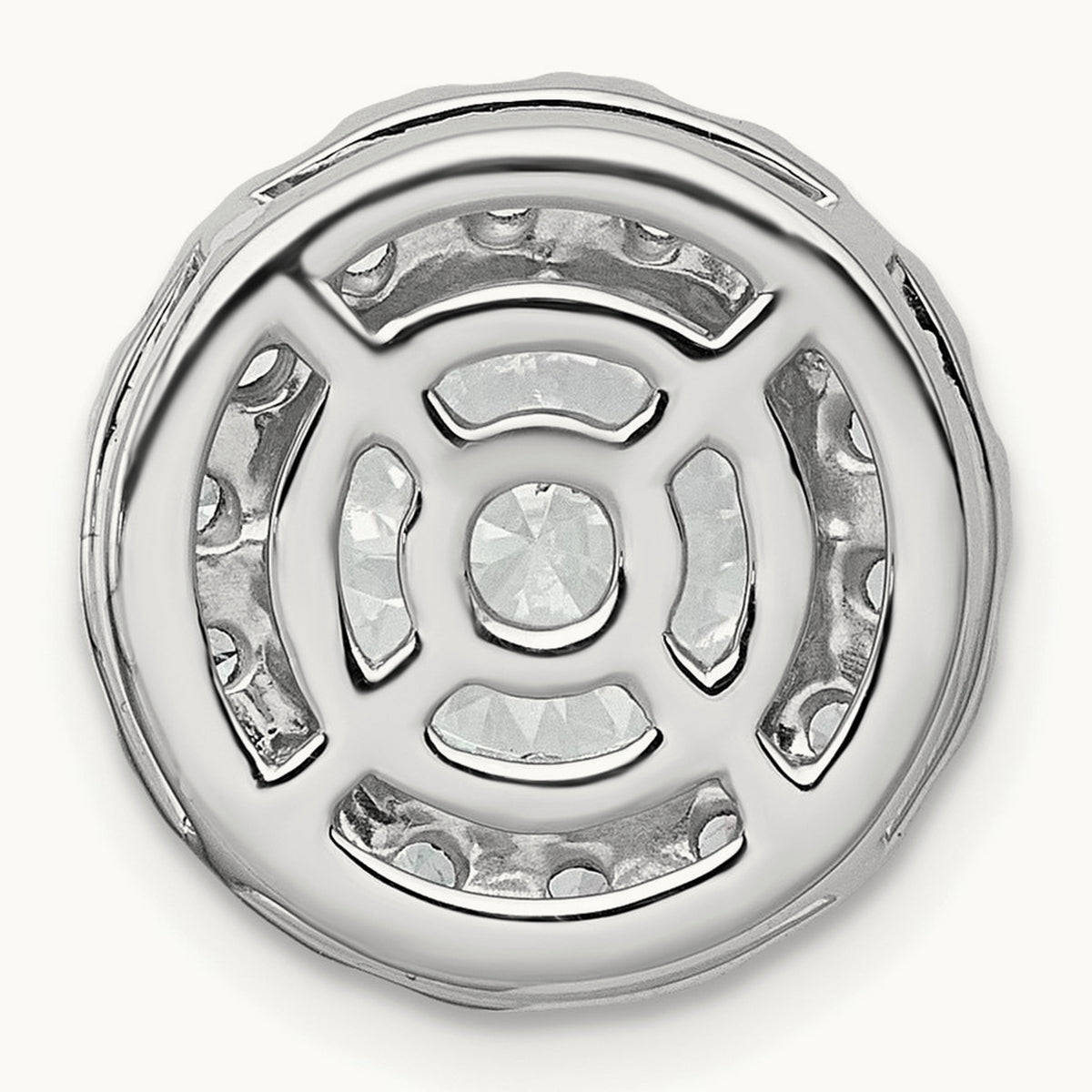 Round Halo Chain Slide Pendant, 0.25-5.00 ct tw Lab-Grown Diamond — 3 3/4 ct, 14K White Gold