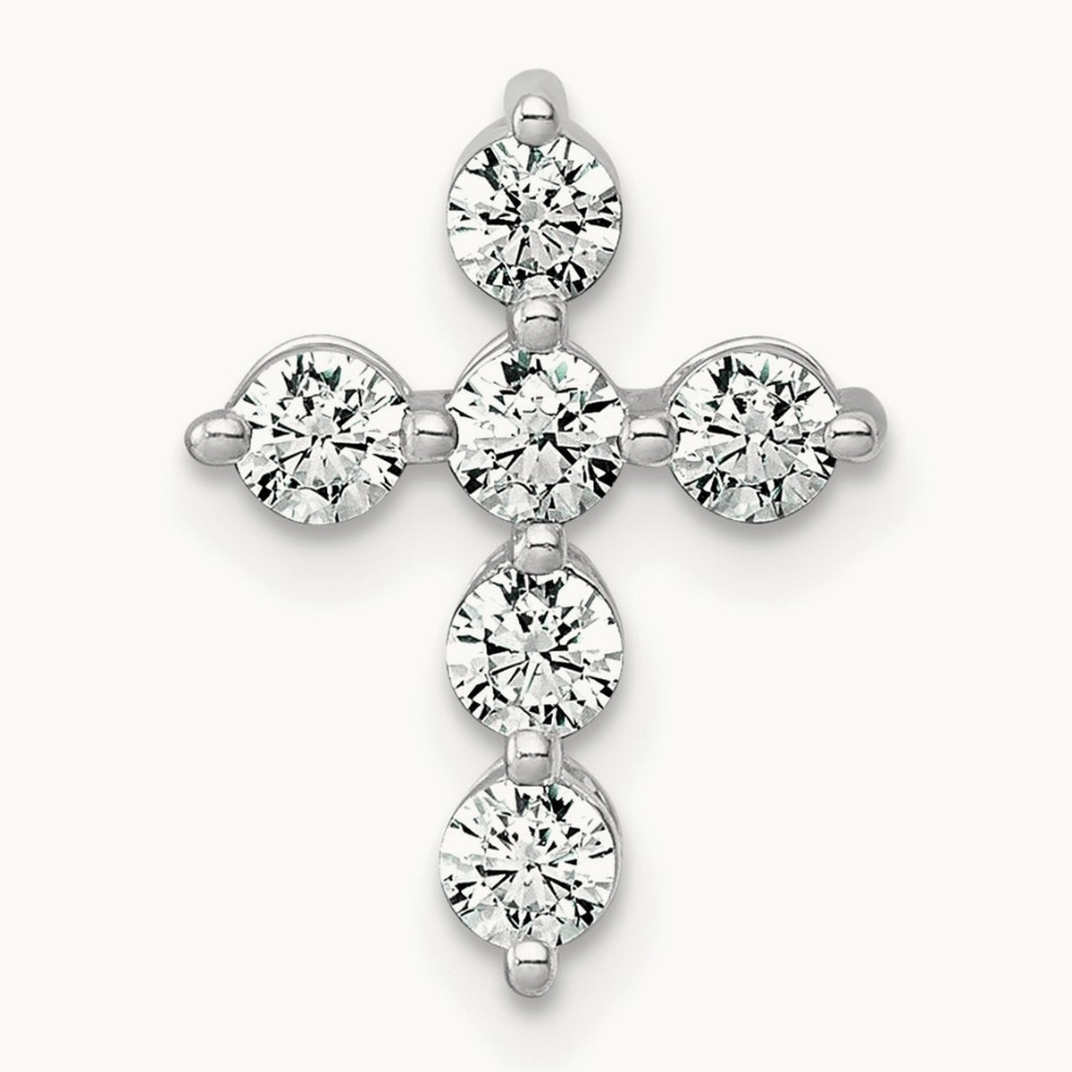 Cross Chain Slide Pendant, 0.25-0.50 ct tw Lab-Grown Diamond — 1/2 ct, 14K White Gold