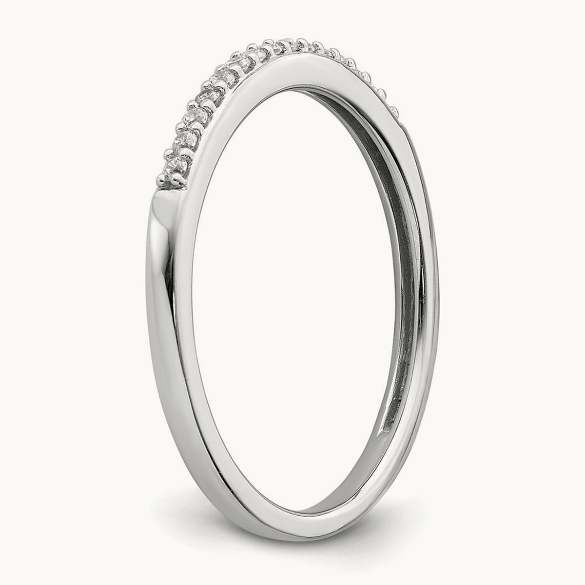 Petite Pavé Wedding Band — 10K White Gold, 7