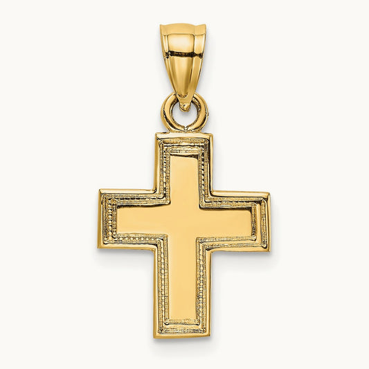 Polished and Textured Cross Charm — photo set