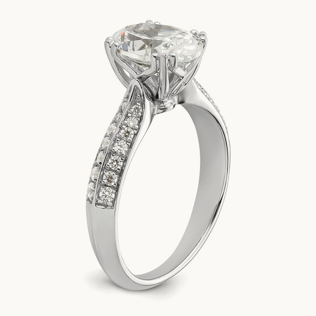 Oval Semi-Mount Engagement Ring — 2 ct, 7