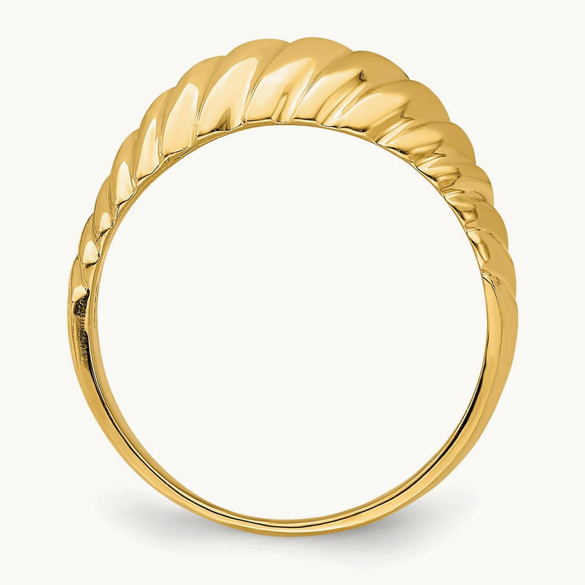 Polished Shrimp Dome Ring, 14K