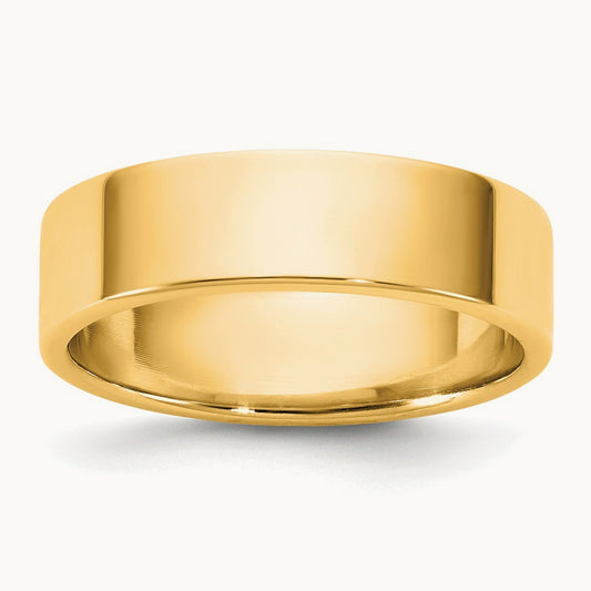 Lightweight Flat Band, 5.5mm, 10K Yellow Gold
