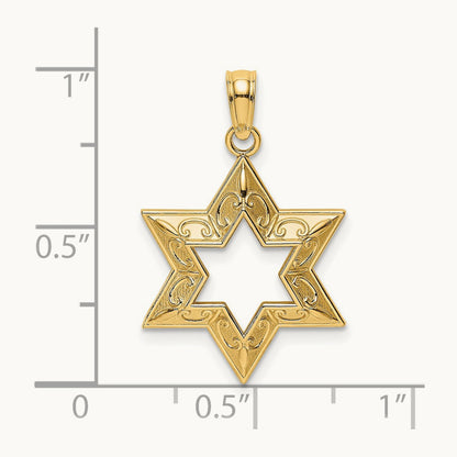 Textured Star Of David Charm — 22.5mm