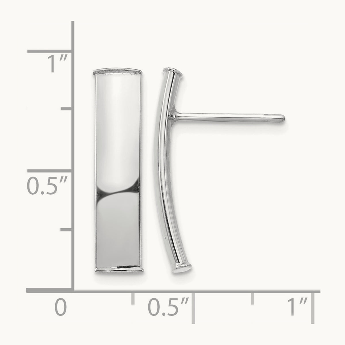 Polished Post Earrings — 14K White Gold