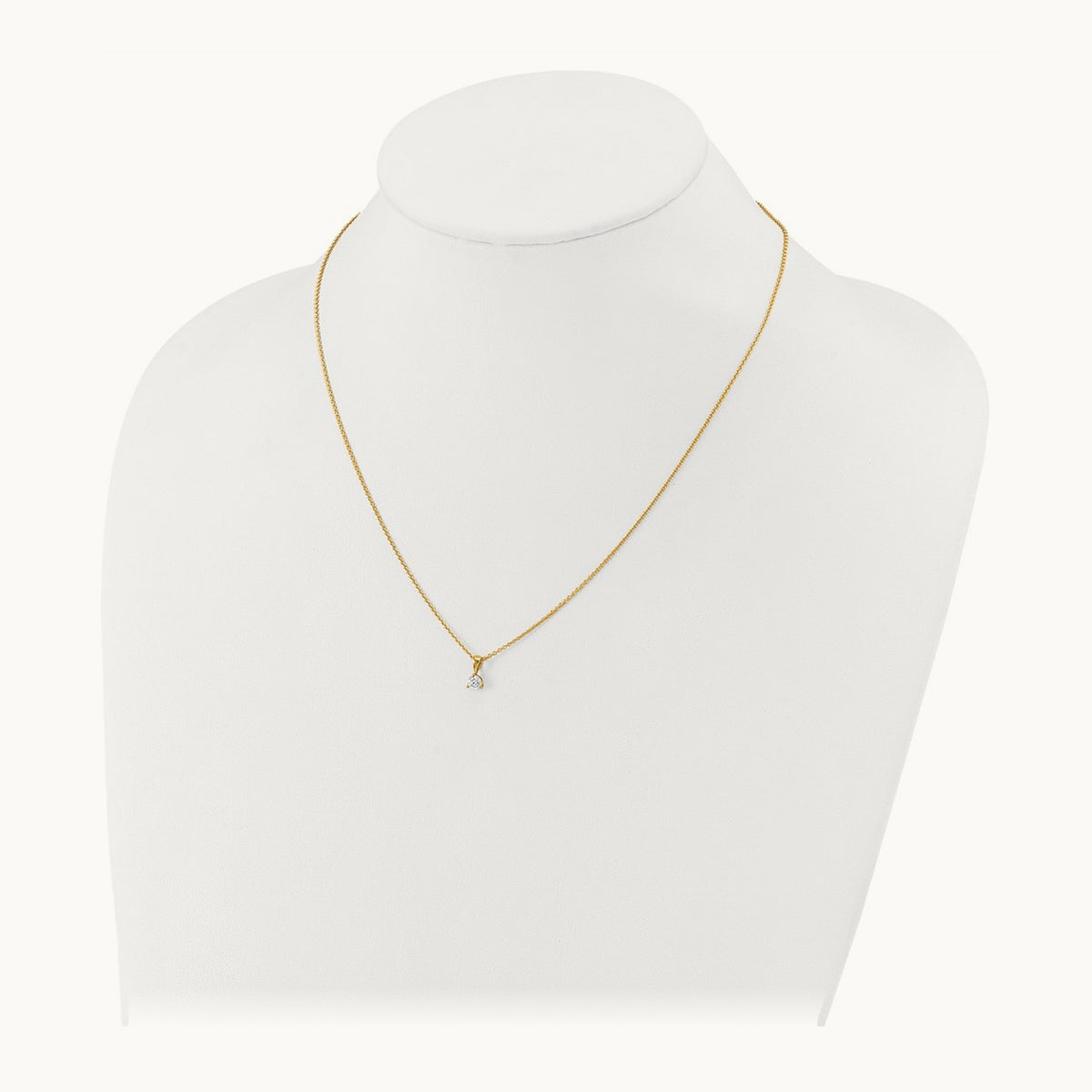 Solitaire Pendant Necklace, 1/5-1 ct Lab-Grown Diamond — 14K Yellow Gold