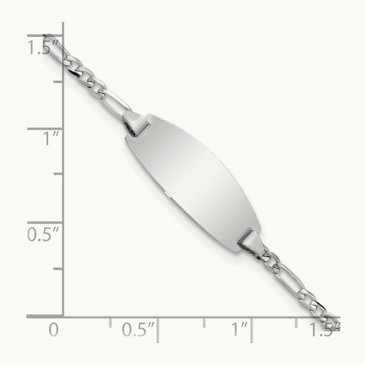 Oval Figaro ID Bracelet — 14K White Gold
