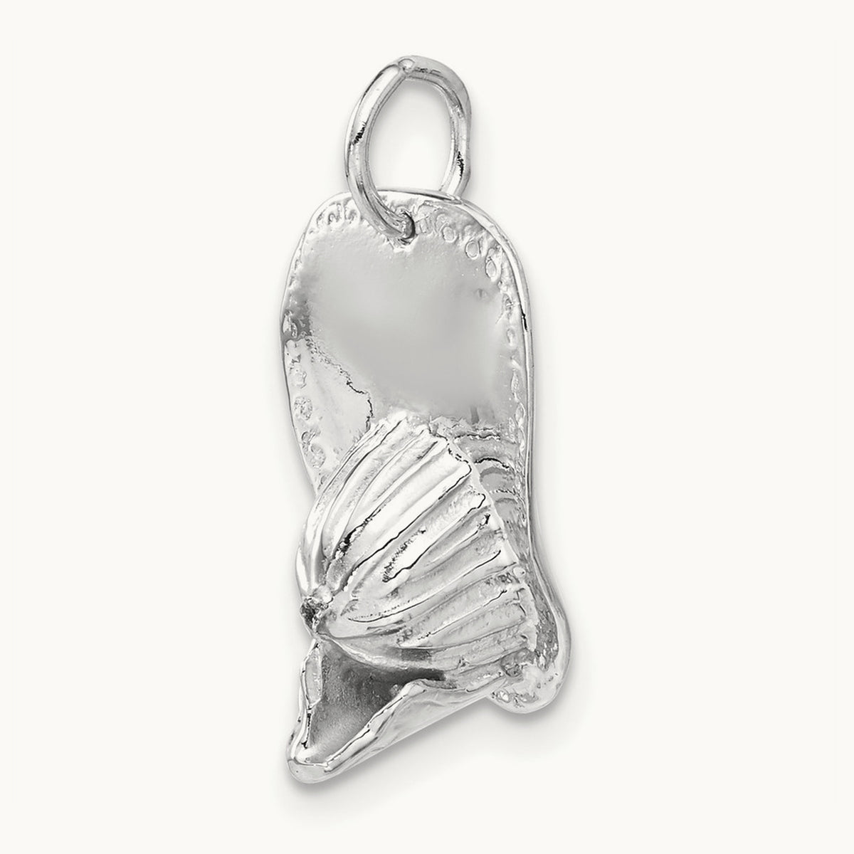 3-D Large Fireman's Hat Charm — 14K White Gold