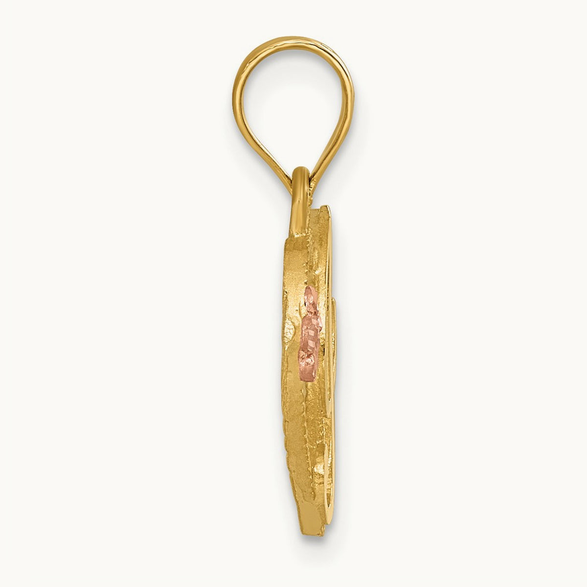 Heart Initial Pendant — 14K Two-Tone Gold, I