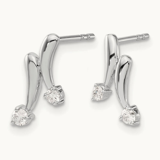 Diamond Earrings, 14K White Gold