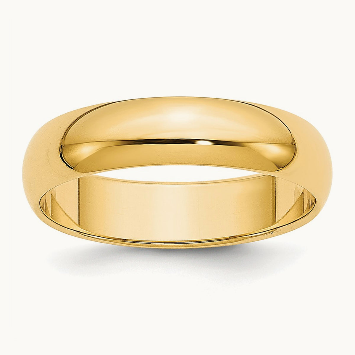 Half Round Band, 4.5mm in 10K Yellow Gold