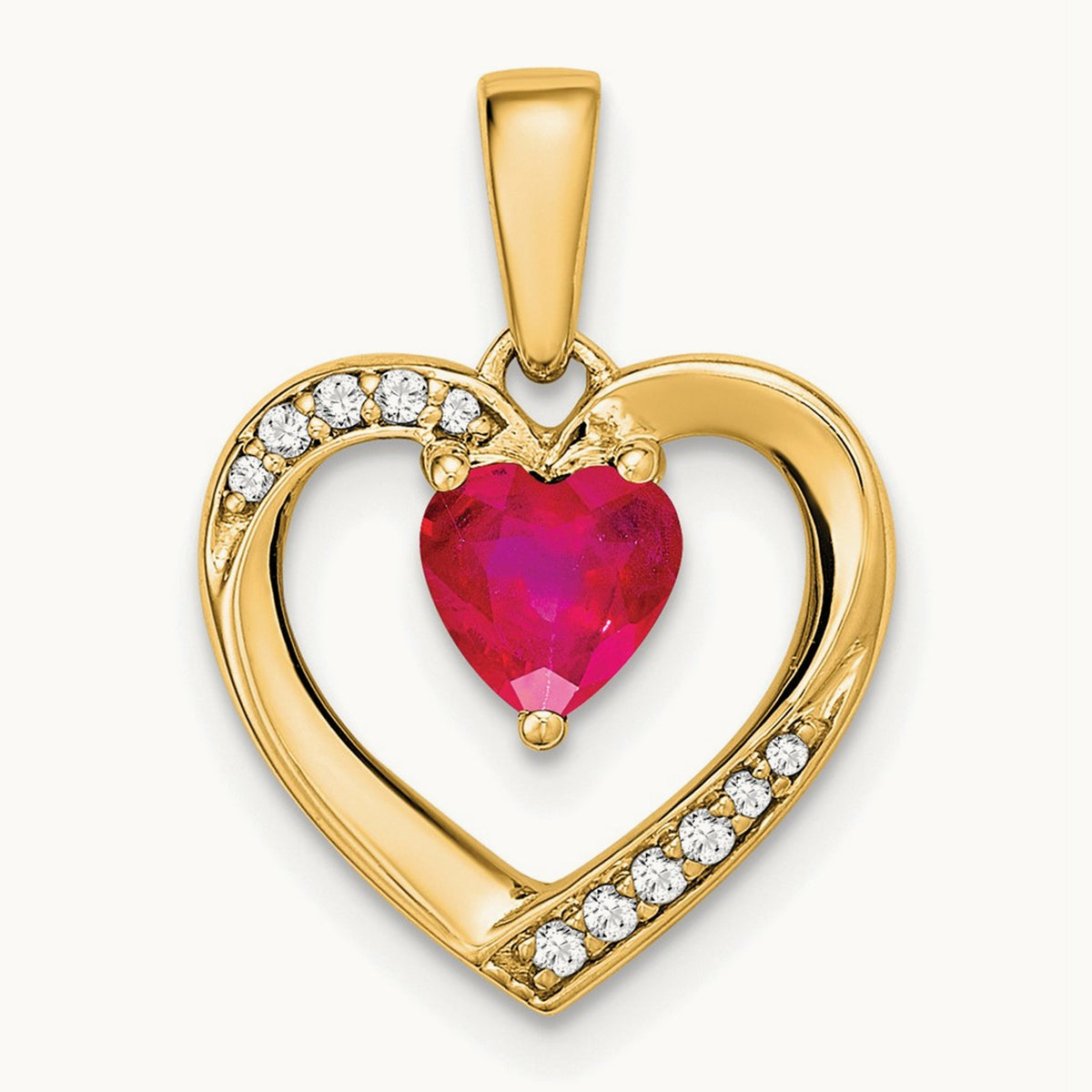Ruby and Diamond Heart Pendant — photo set