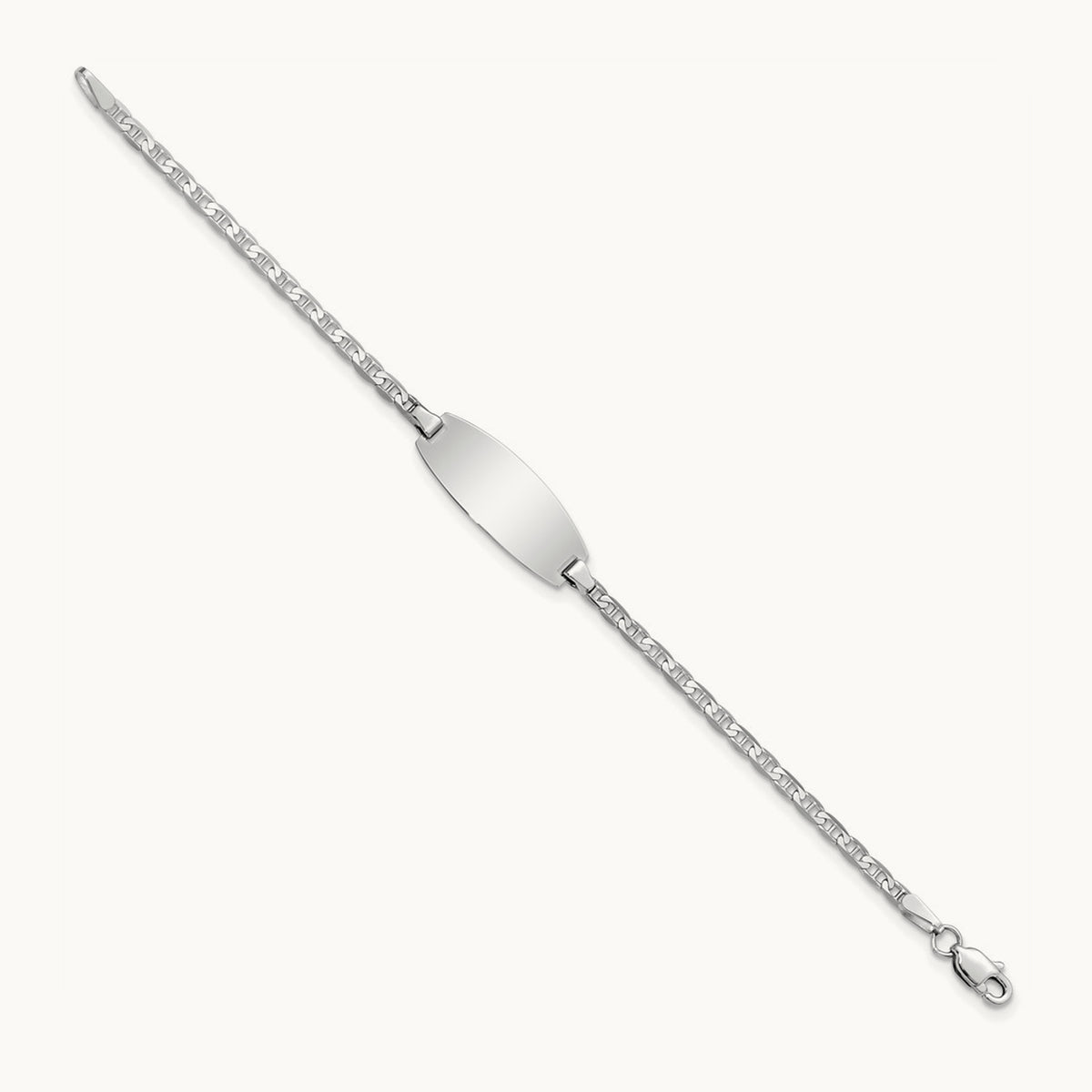 Oval Anchor ID Bracelet — 14K White Gold, 5.5mm