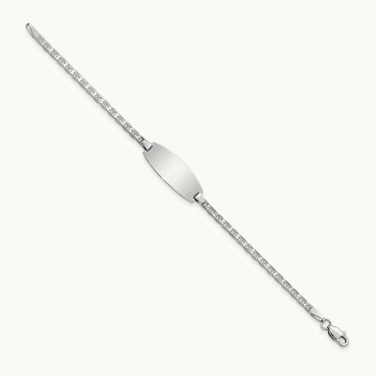 Oval Anchor ID Bracelet — 14K White Gold, 5.5mm