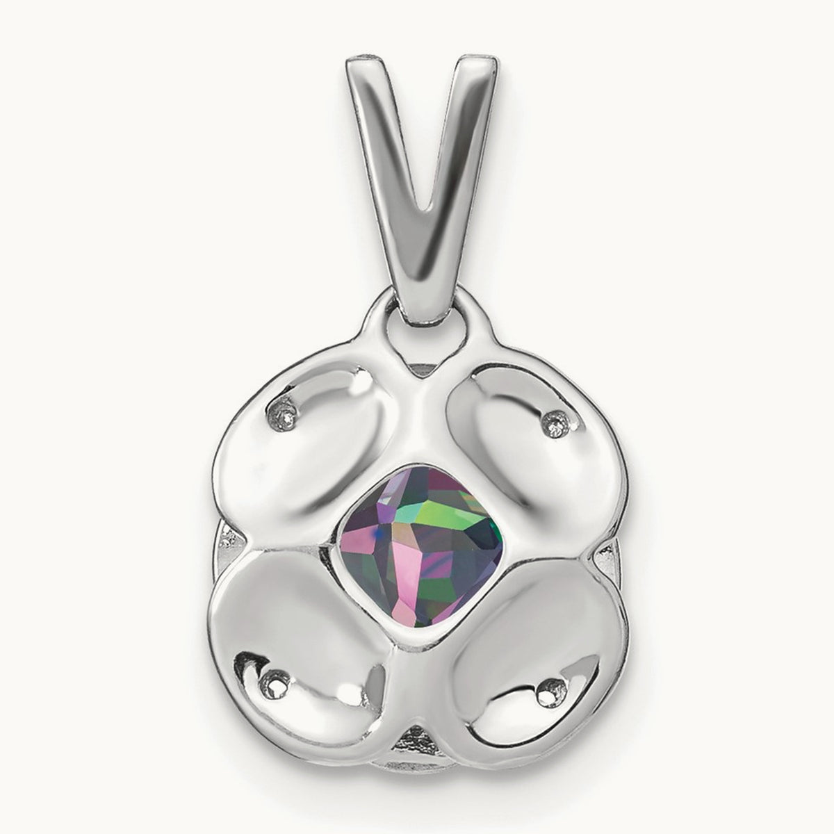 Cushion Mystic Fire Topaz and Diamond Pendant — photo set