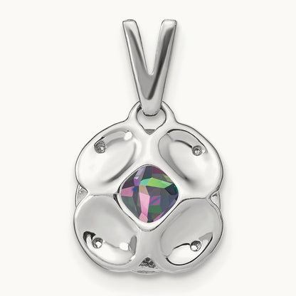 Cushion Mystic Fire Topaz and Diamond Pendant — photo set