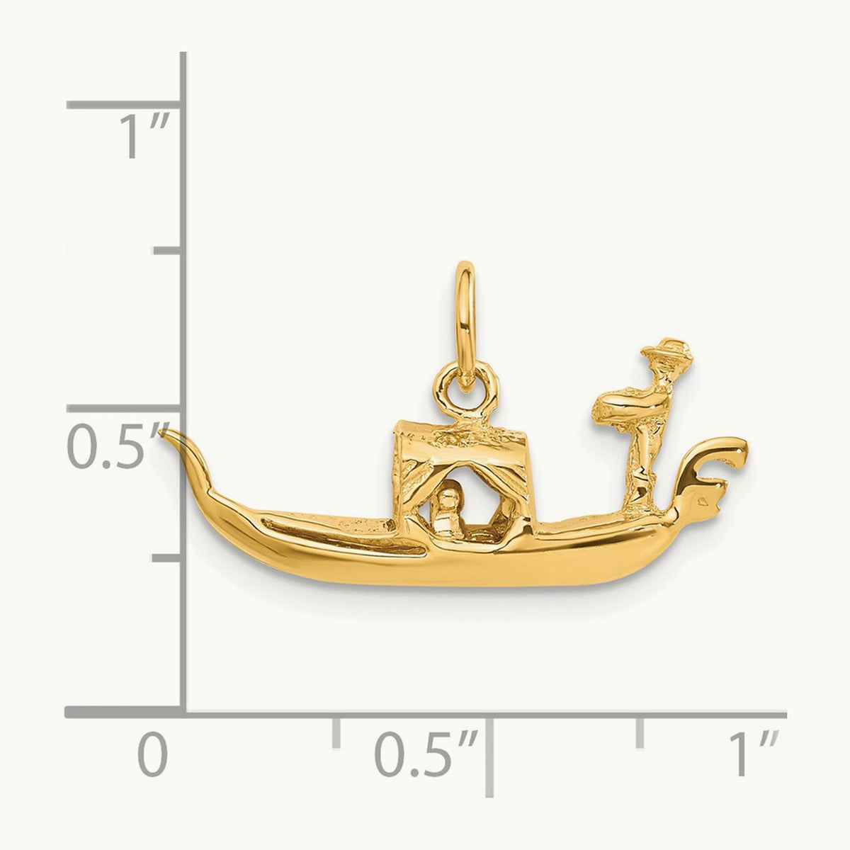 3D Gondola Charm, 14K