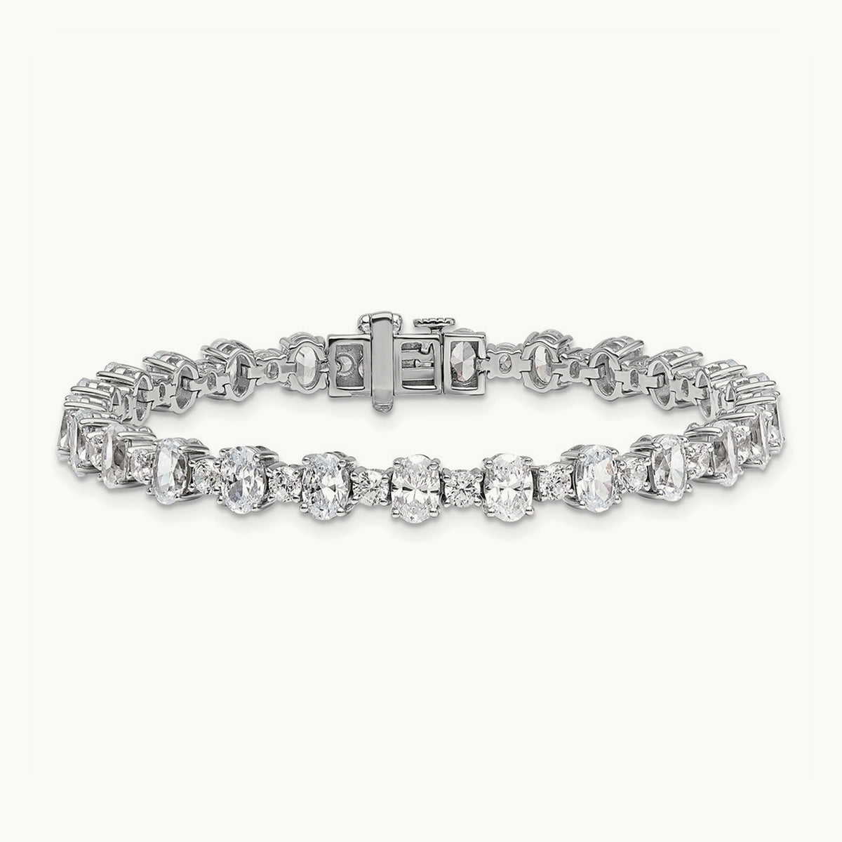 Round & Oval Tennis Bracelet, 11.00 ct tw Lab-Grown Diamond