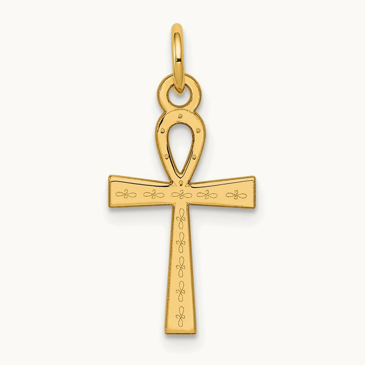 Laser Designed Ankh Cross Charm — 22mm