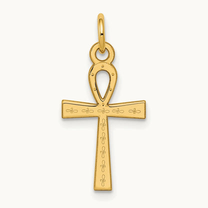 Laser Designed Ankh Cross Charm — 22mm