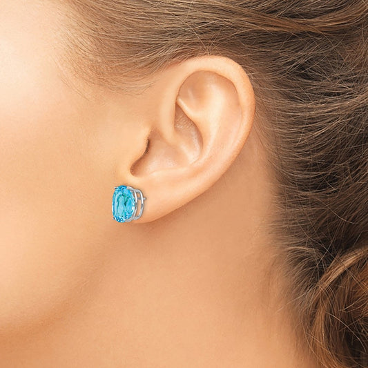 Ruby Post Earrings — 14K Yellow Gold