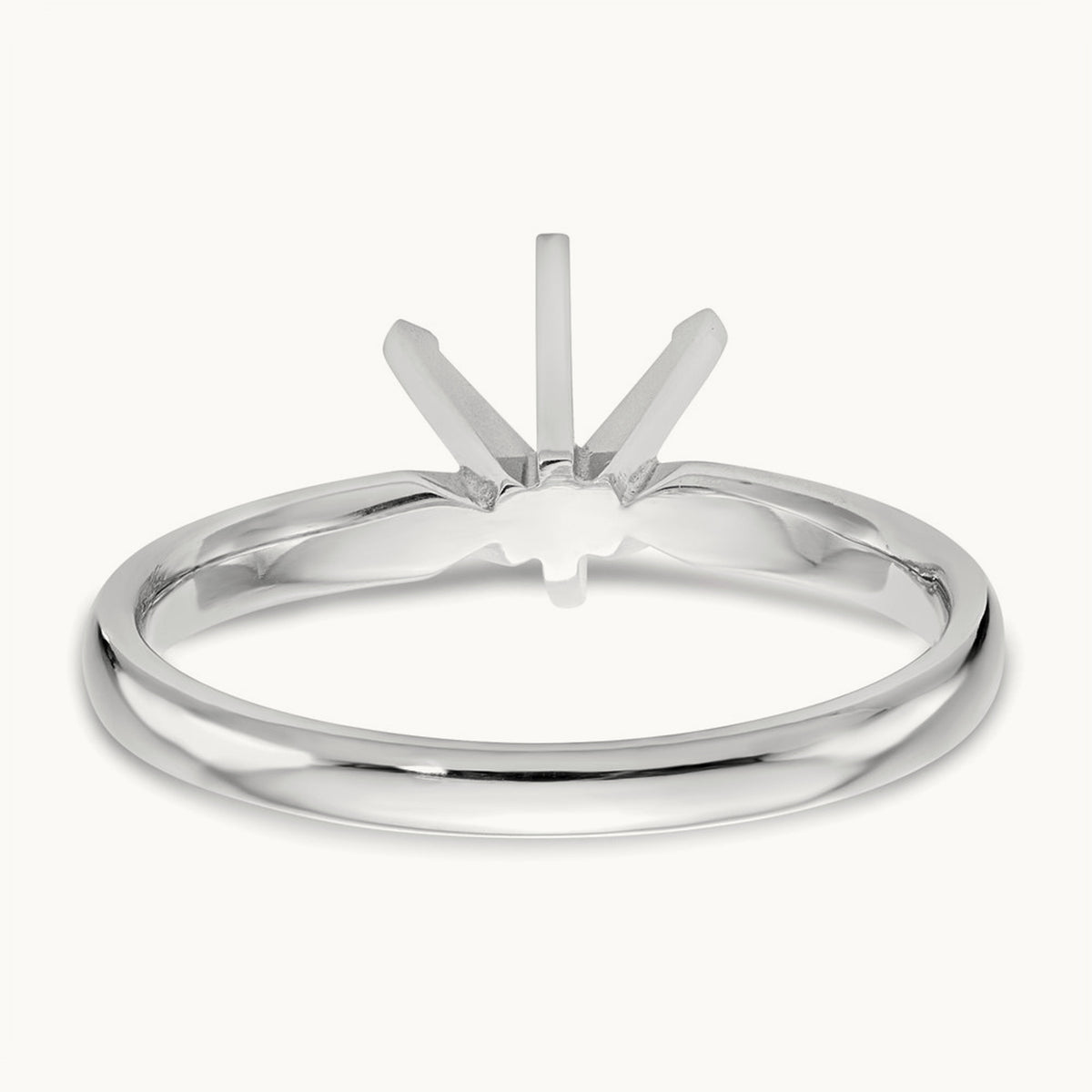 1ct. Lightweight Comfort-Fit 6-Prong Ring Mounting, 14K White Gold