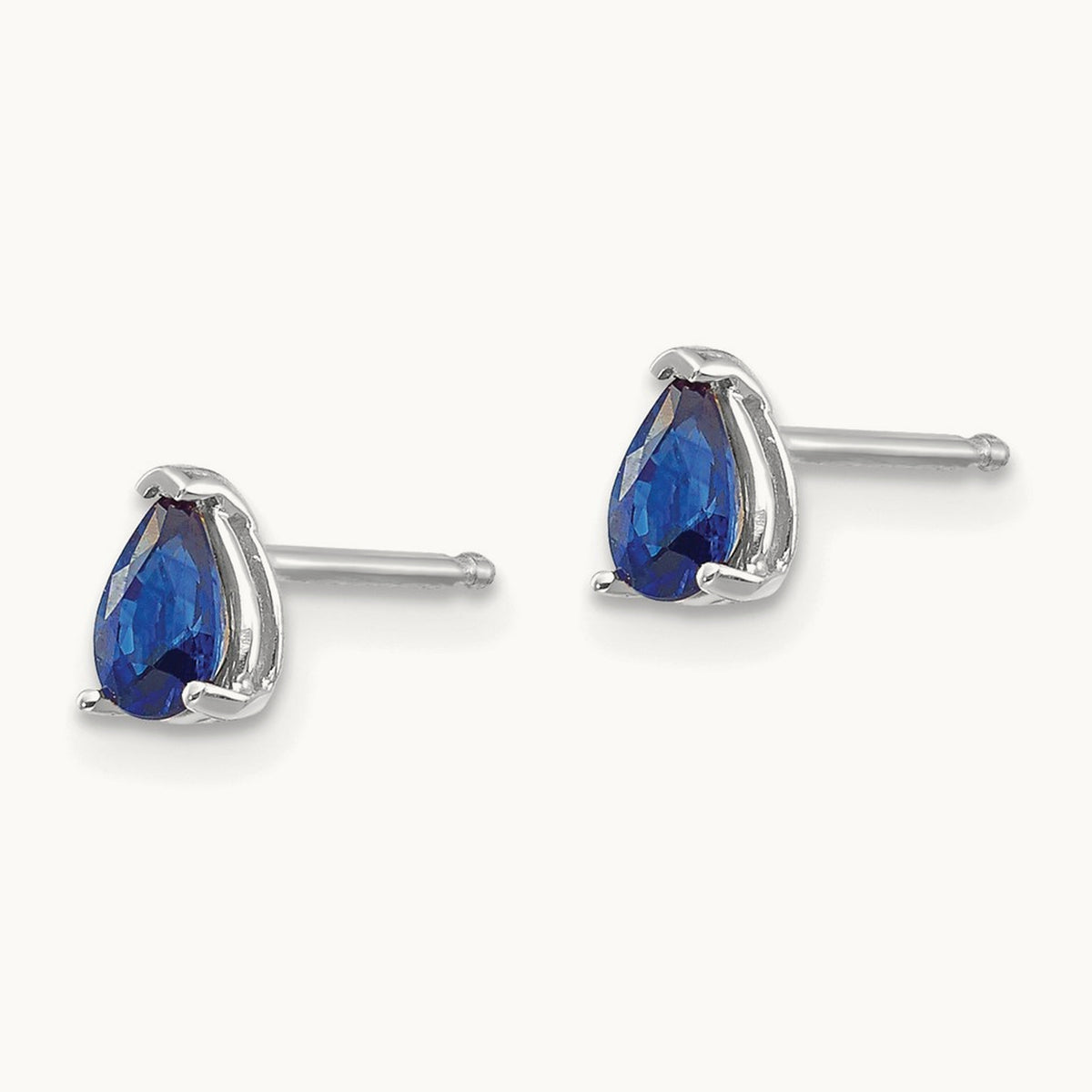 Sapphire Earrings, 14K White Gold