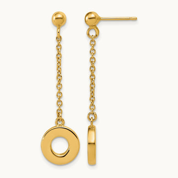 Polished Circle Dangle Post Earrings — Leslie's — photo set