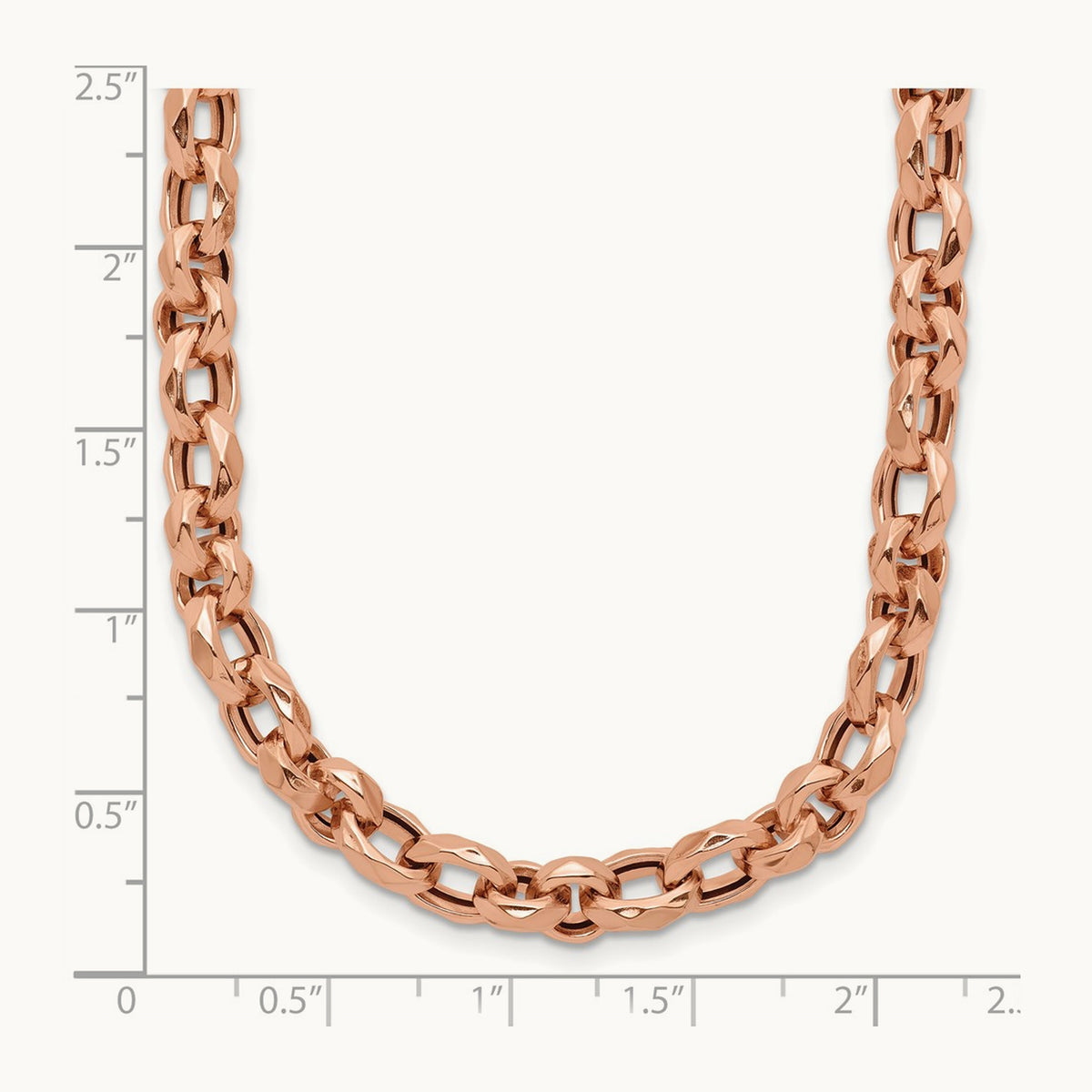 Polished Fancy Link Necklace, 14K Rose Gold