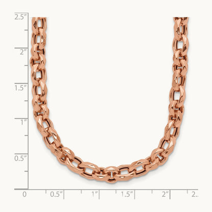 Polished Fancy Link Necklace, 14K Rose Gold