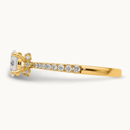 Oval Semi-Mount Solitaire Engagement Ring, 0.25-0.50 ct tw Lab-Grown Diamond — 1/4 ct, VS/SI (Great), 14K Yellow Gold