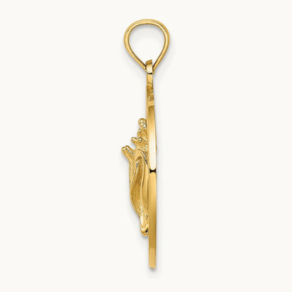 JAMAICA Circle w/ Conch Shell Charm, 14K