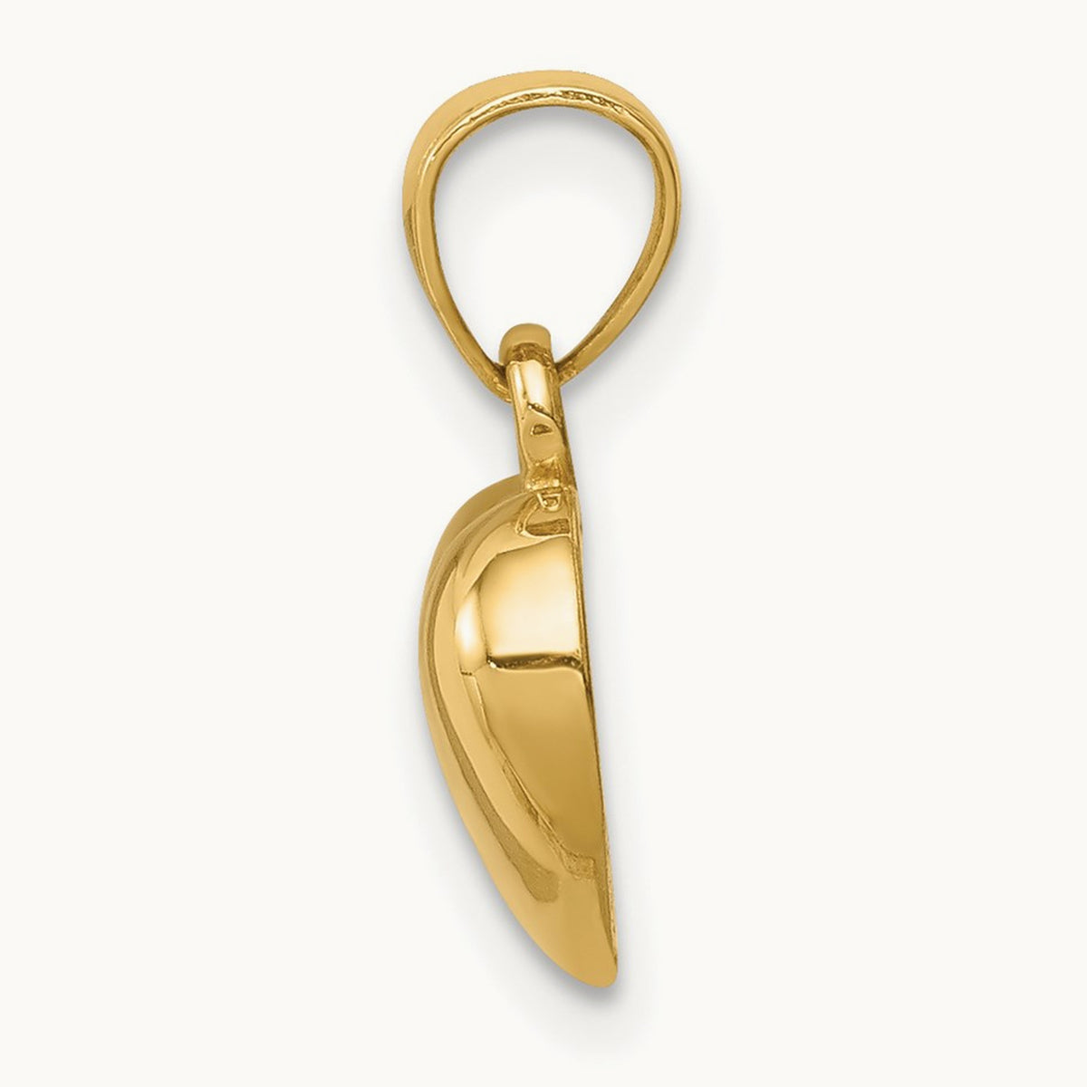 Polished One-sided Heart Pendant, 14K