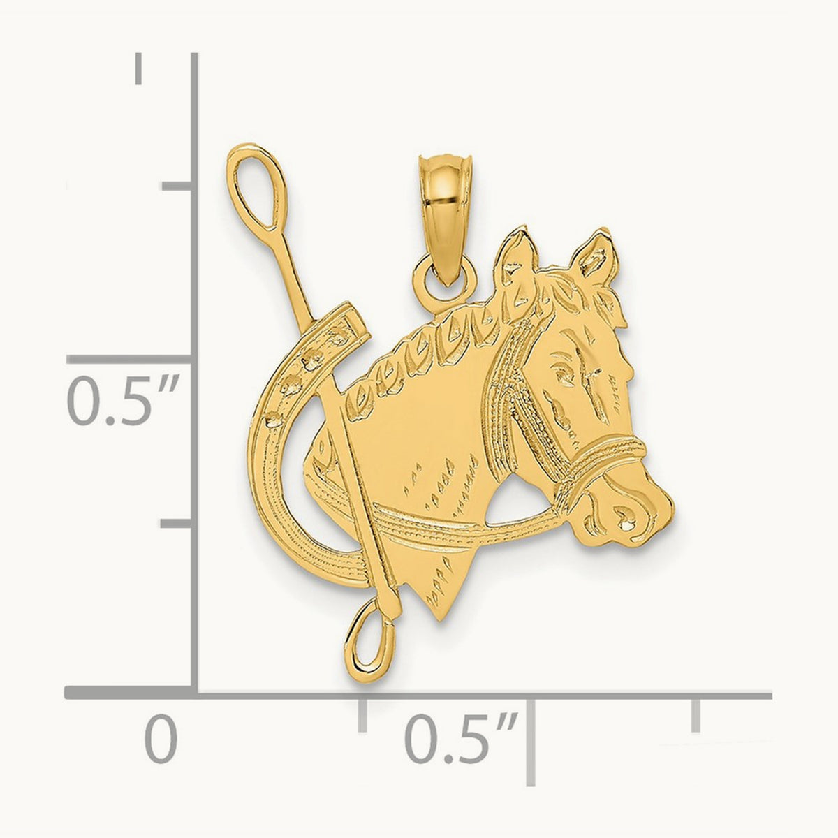 Textured Horse Head and Shoe Charm, 14K