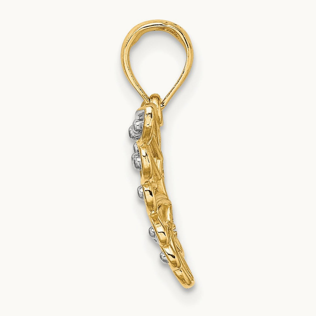 And Diamond-cut Butterfly Charm — 14K Yellow Gold & Rhodium