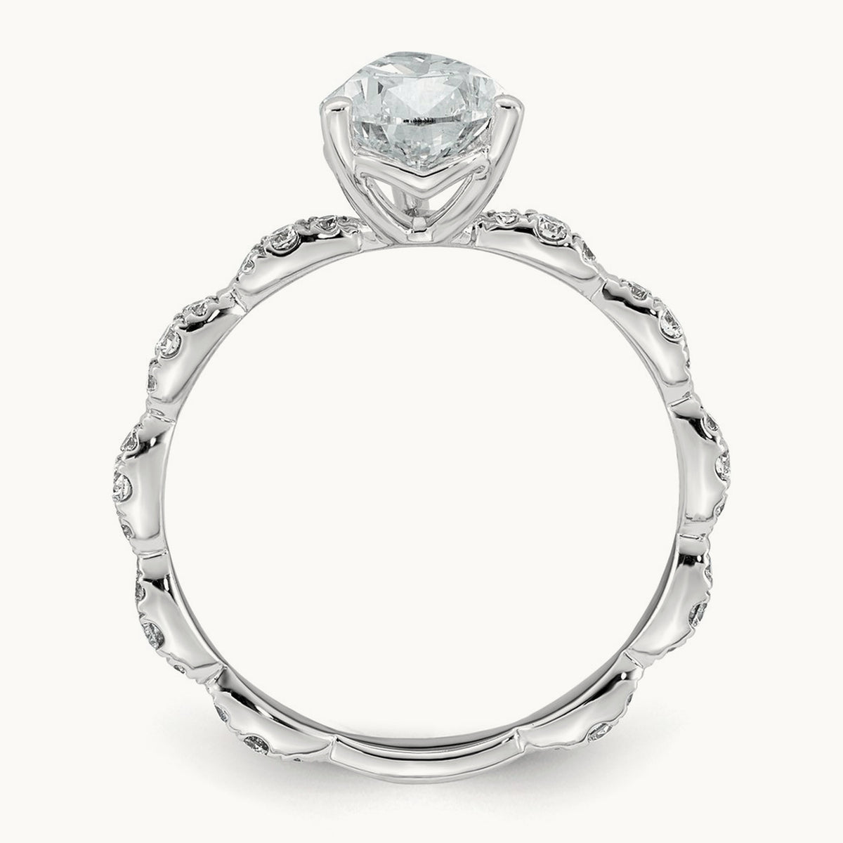 Pear Center Ring, 1 7/8-3 1/2 ct Lab-Grown Diamond