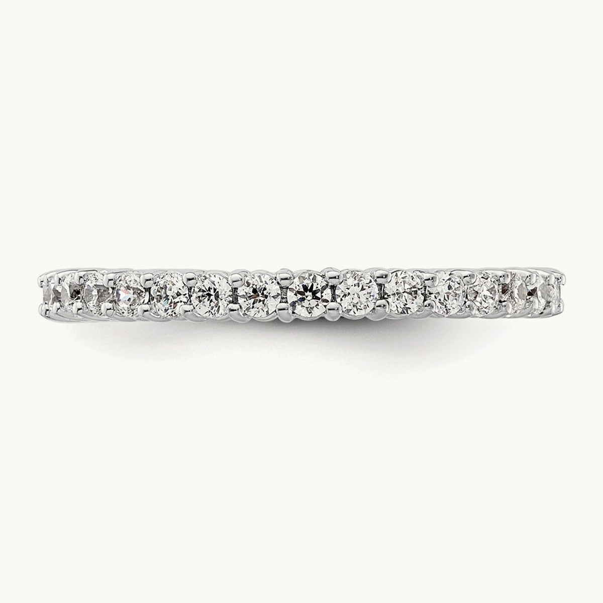 Polished Shared Prong Diamond Eternity Band — 14K White Gold, 0.5 ct