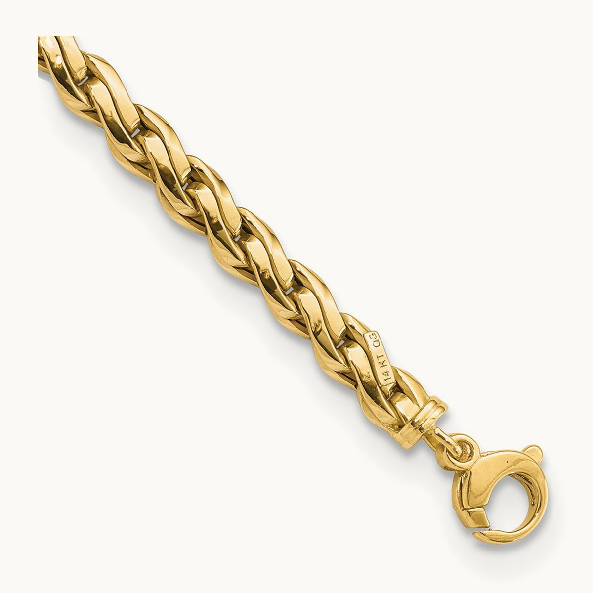 Polished Fancy Link 7.5in Bracelet, 14K